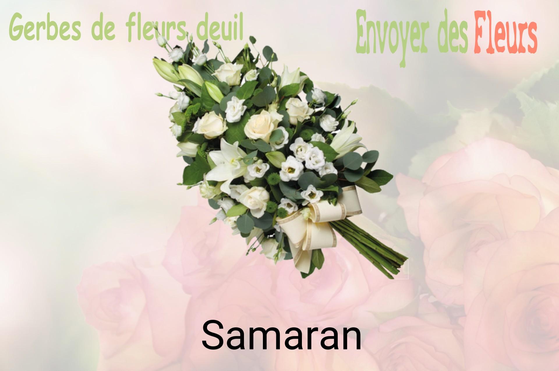 Gerbe de fleurs de deuil livrée à Samaran
